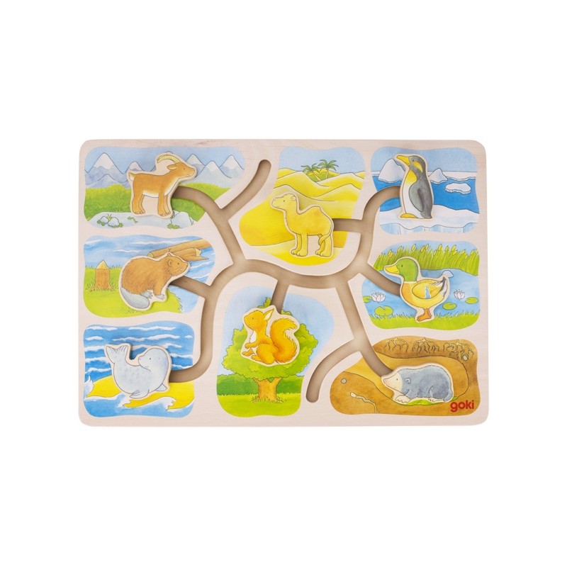 Puzzle à pousser. qui vit où?