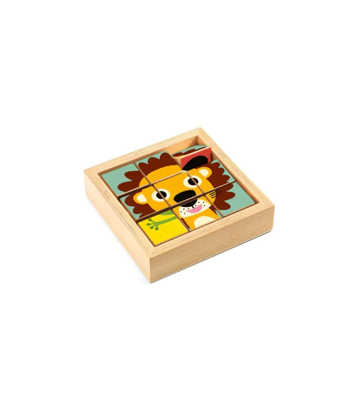9 cubes puzzle bois - tournanimo
