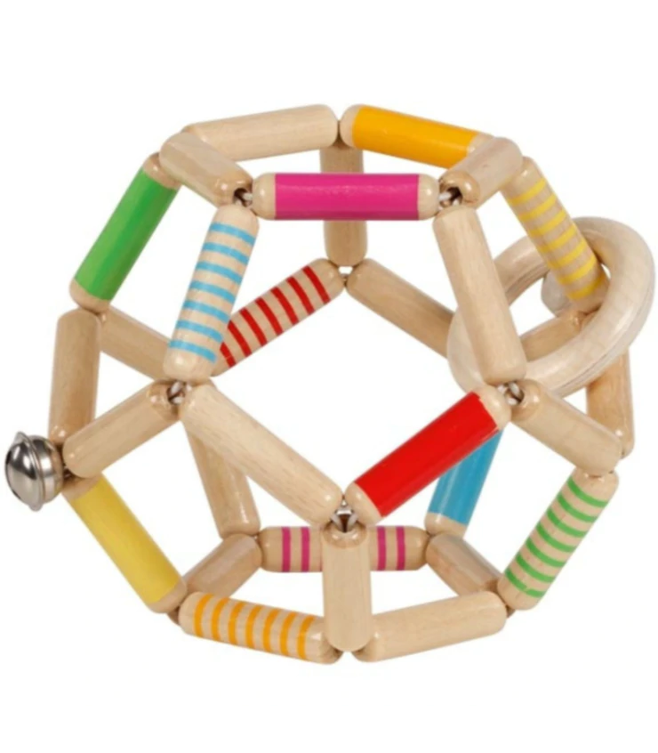 Hochet balle flexible rayée