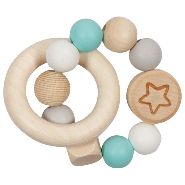Hochet étoile élastique bleu
